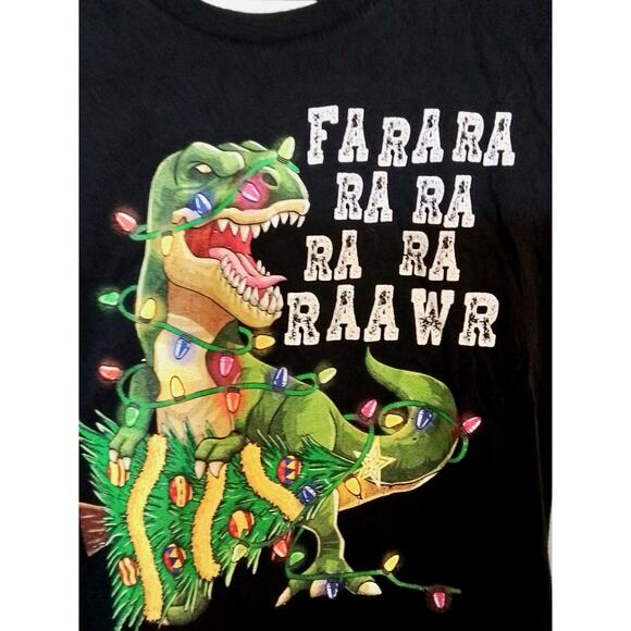 Port & Company; Tee shirt with Christmas dinosaur - Picture 3 of 6